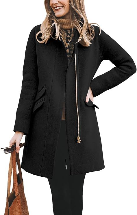 Damen modischer Wollmantel mit asymmetrischem Schnitt EB