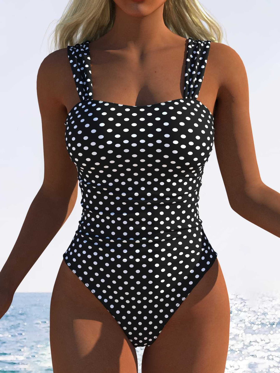 Damen Einteiliger Badeanzug mit raffiniertem Punkte-Design und komfortablem Schnitt EB