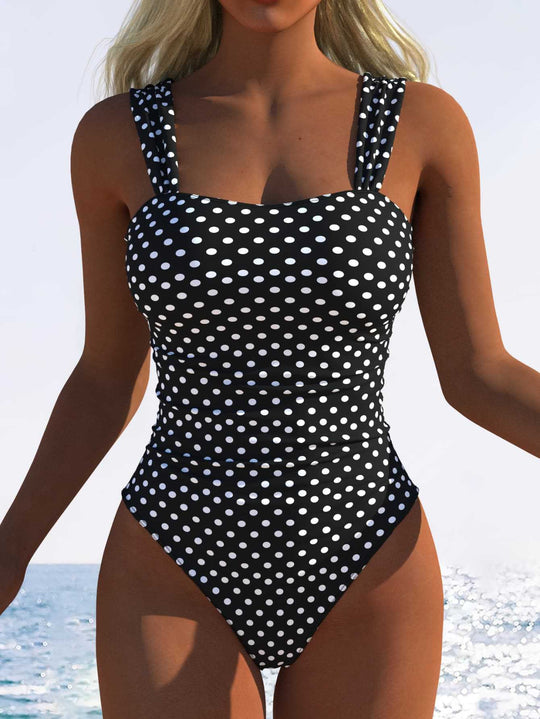 Damen Einteiliger Badeanzug mit raffiniertem Punkte-Design und komfortablem Schnitt EB