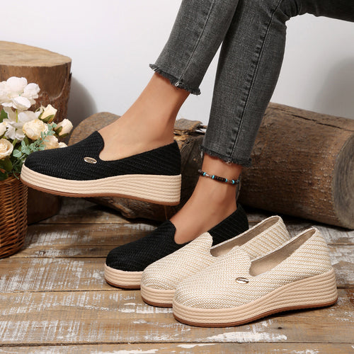 Damen Bequeme Plateauslipper mit elegantem Obermaterial EB