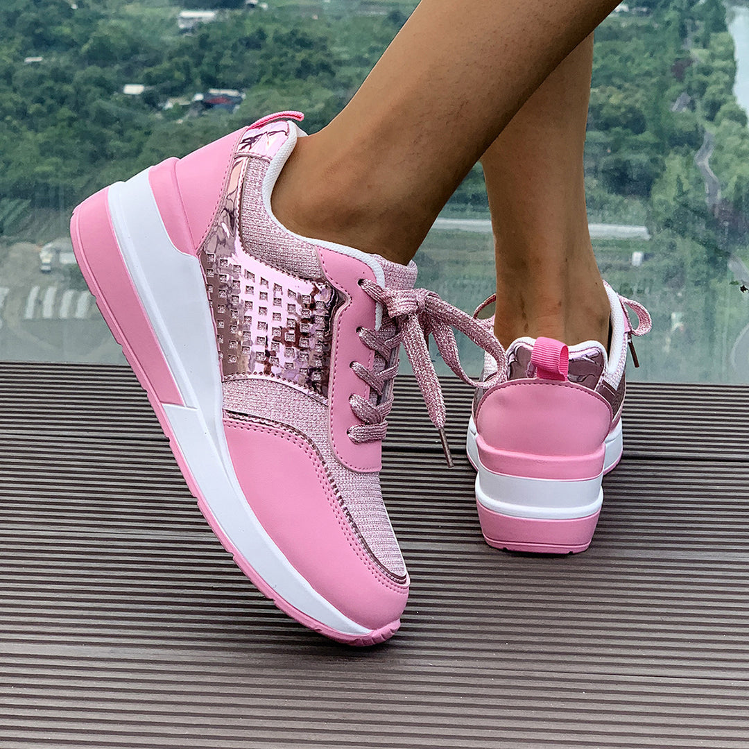 Damen Sportliche Sneakers mit funkelnden Details und atmungsaktiver Obermaterialstruktur EB