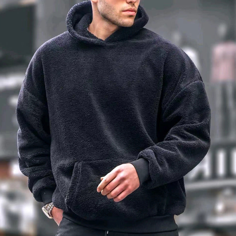 Herren Bequemer Fleece-Hoodie mit Kängurutasche EB