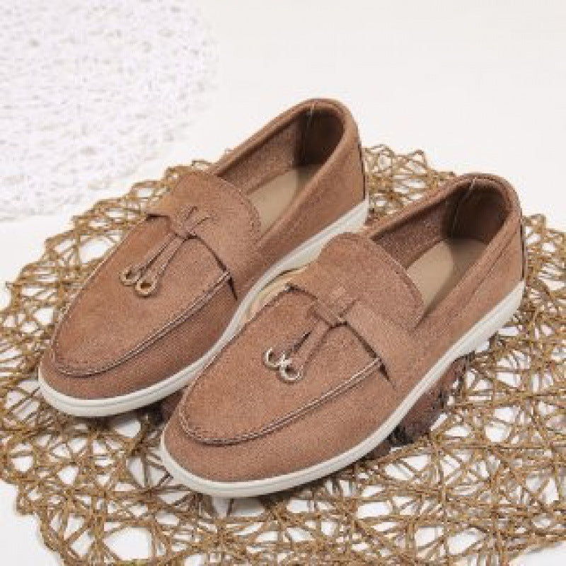 Damen nan bequeme Slip-On Loafer mit dekorativem Quastenbesatz und ergonomischer Gummisohle EB