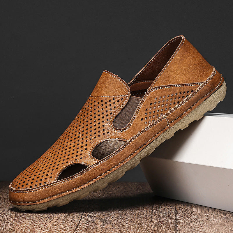 Damen luftige Leder Slipper EB