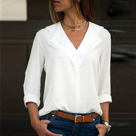Damen Bluse mit modernem Kragen EB