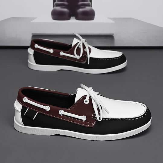Herren maritim inspirierte Lederslipper mit sportlichem Design EB