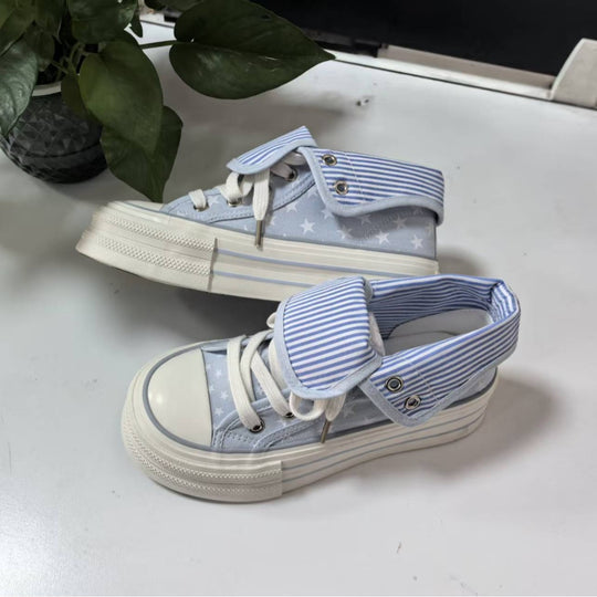 Damen Lässige Sneakers mit abnehmbaren Kragen und einzigartigem Sternenmuster EB