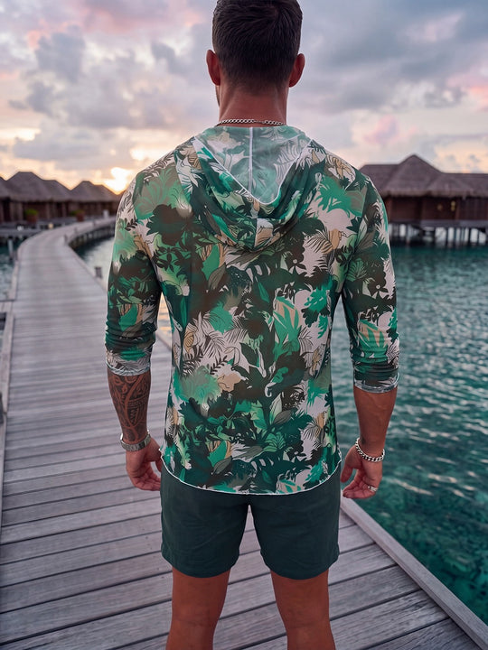 Herren Langarmshirt mit floralem Muster EB