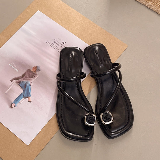Damen Trendige Riemchen-Sandalen mit floralem Dekor und komfortabler Sohle EB