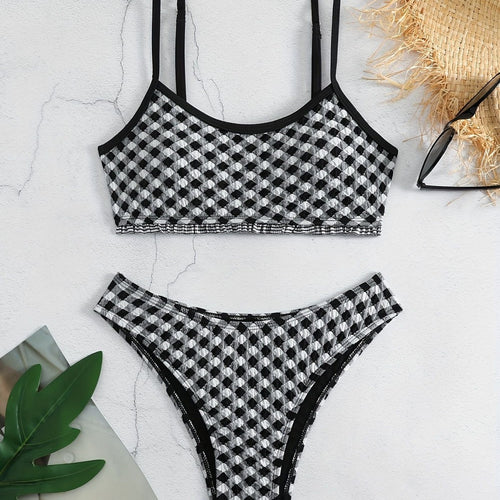 Damen lässiger Crop-Top Bikini EB