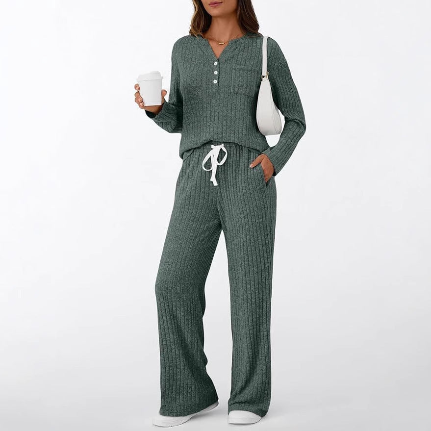 Damen Komfortabler Strickanzug mit lässigem Schnitt EB
