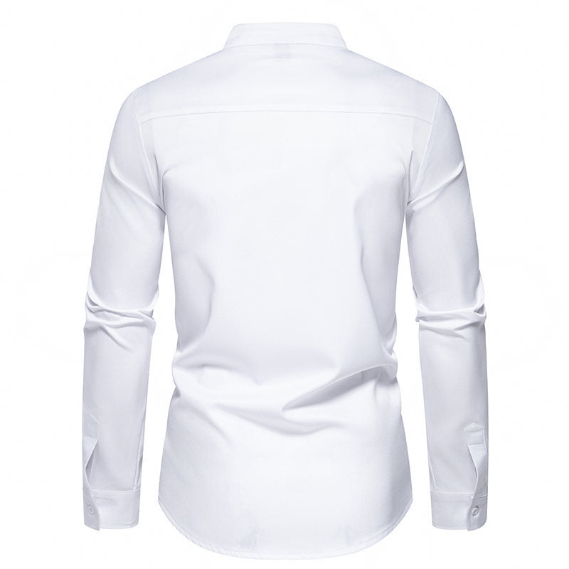 Herren Designer Hemd mit asymmetrischem Farbblock EB