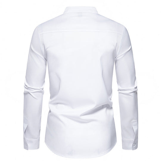 Herren Designer Hemd mit asymmetrischem Farbblock EB