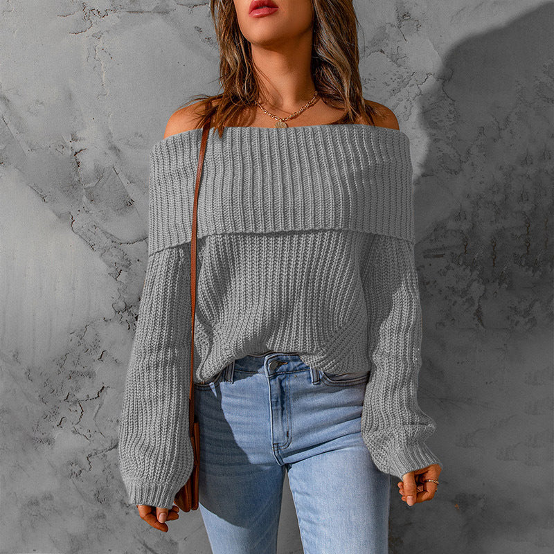 Damen Off-Shoulder Strickpullover EB