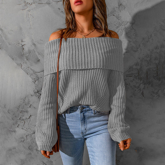 Damen Off-Shoulder Strickpullover EB
