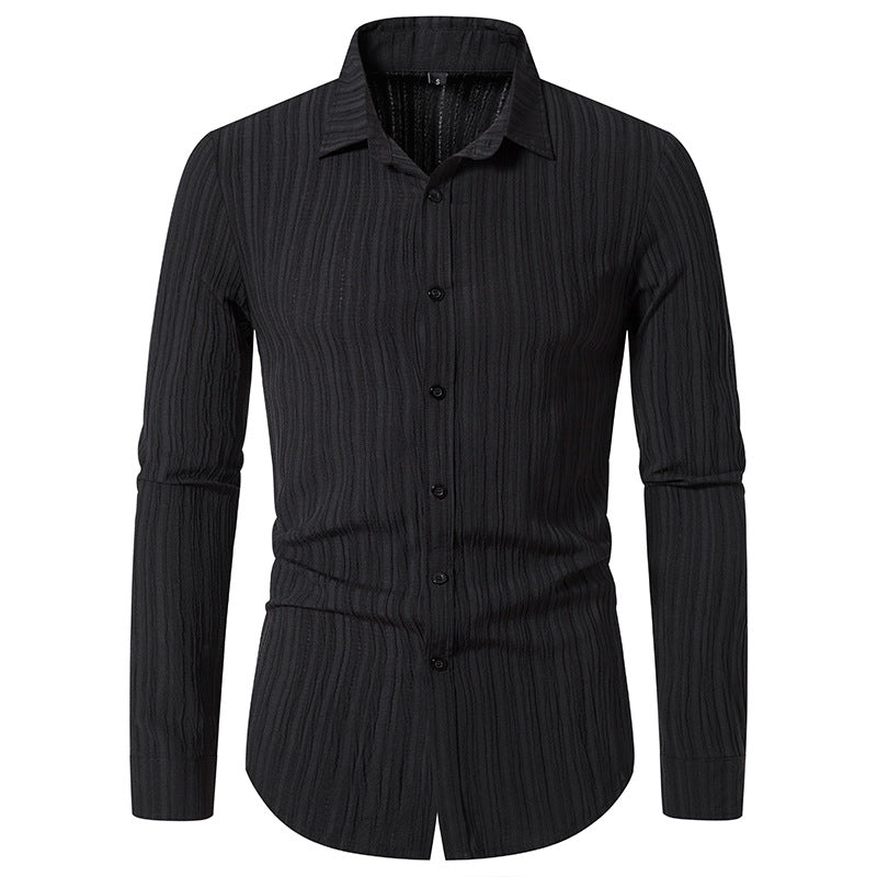 Herren Langarmhemd mit strukturiertem Design und moderner Passform EB