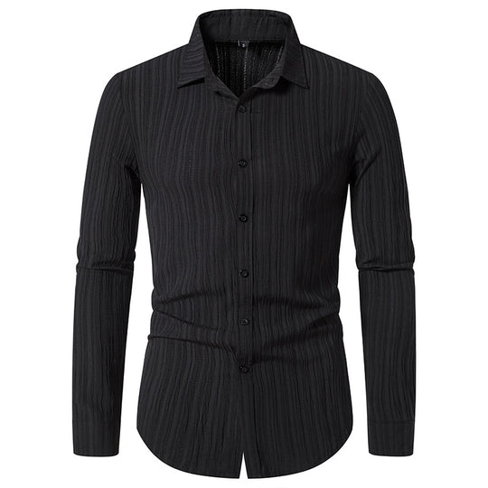 Herren Langarmhemd mit strukturiertem Design und moderner Passform EB