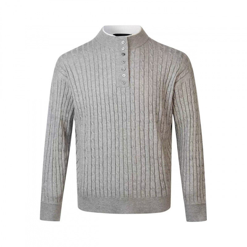 Herren Feinstrickpullover mit dekorativen Knopfdetails EB