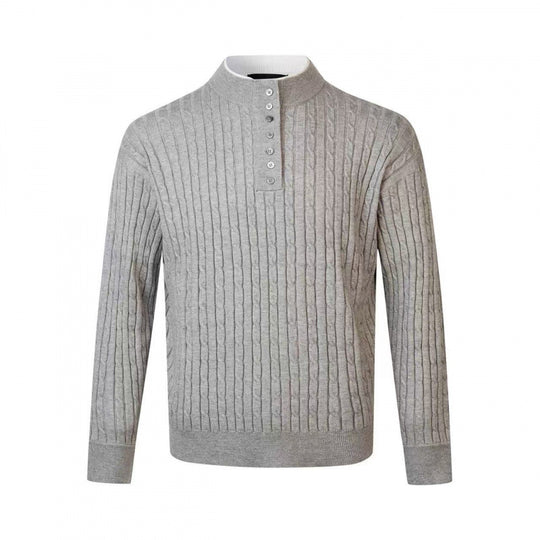 Herren Feinstrickpullover mit dekorativen Knopfdetails EB