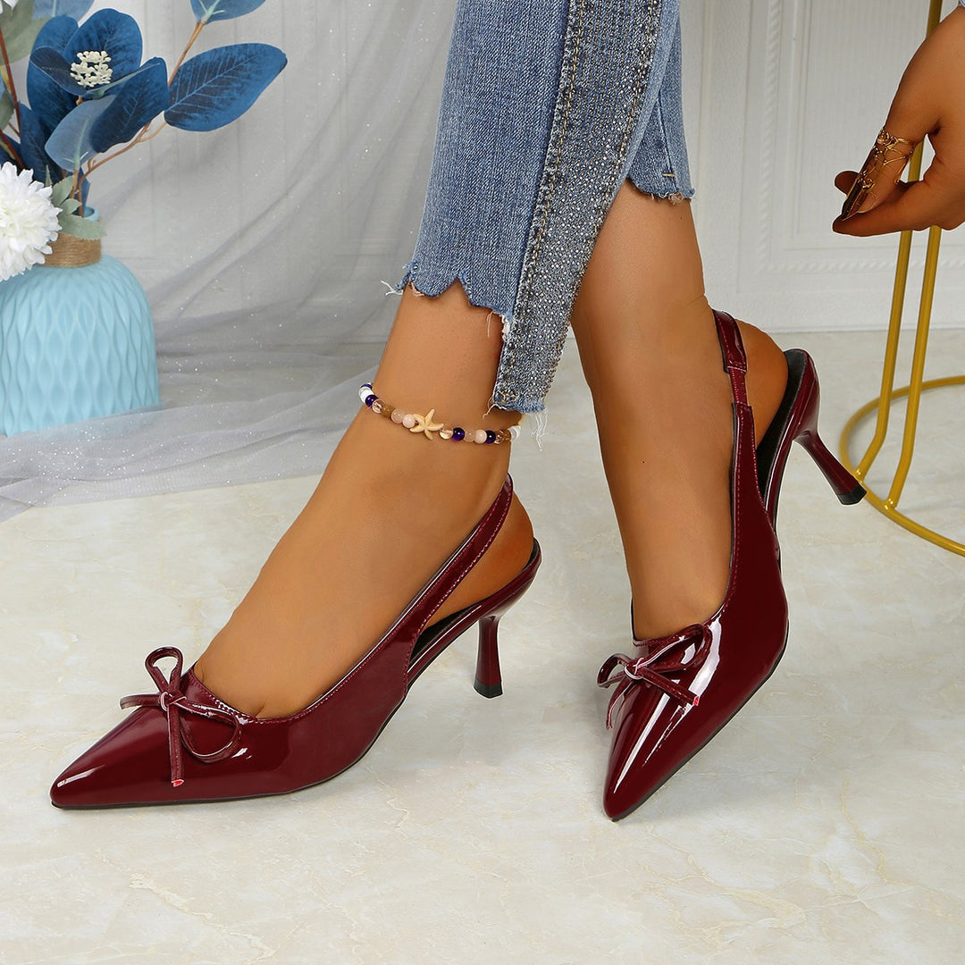 Damen Slingback-Pumps mit eleganter Schleifenapplikation EB