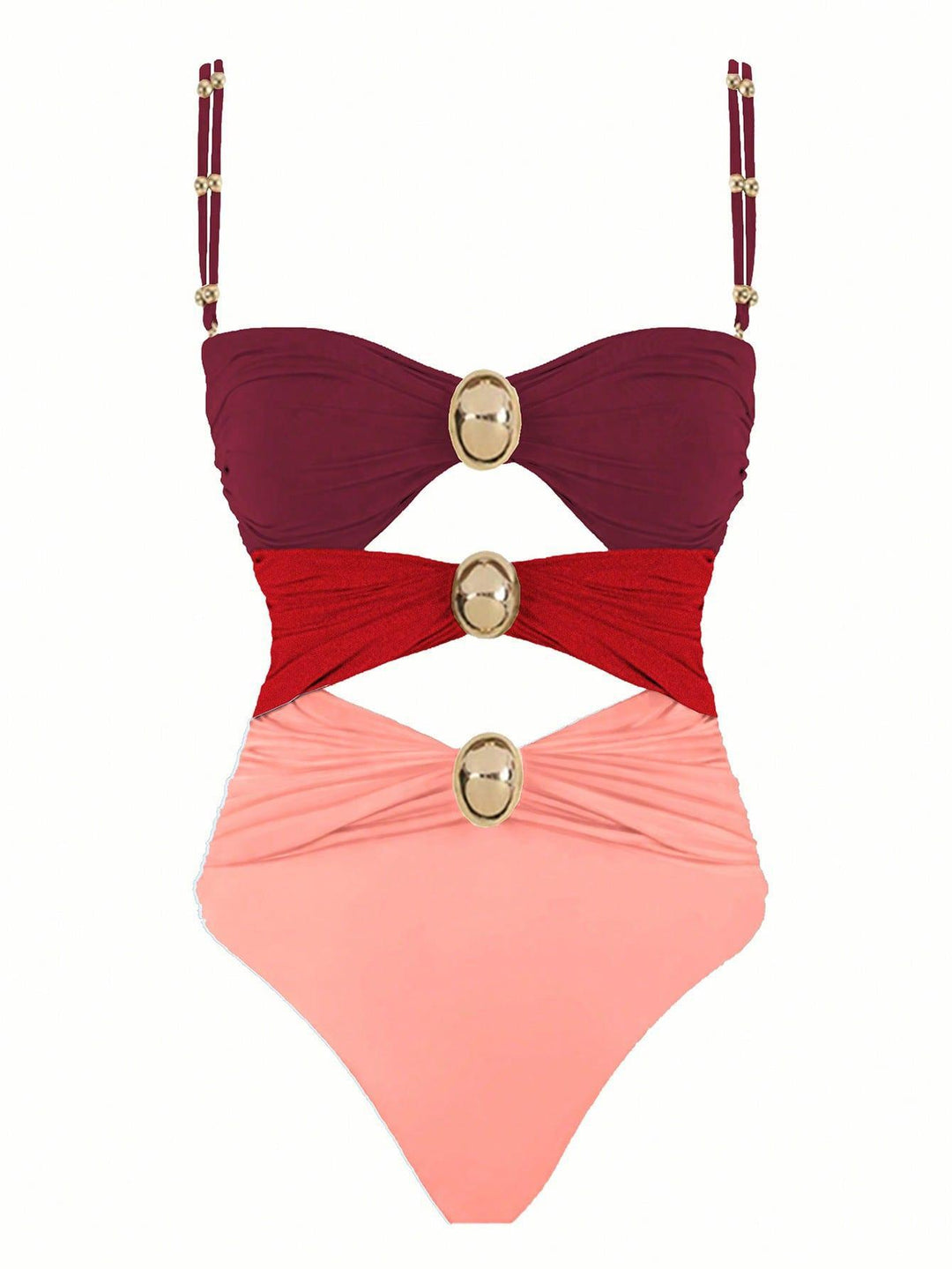 Damen Einteiliger Badeanzug mit modischen Volant-Ärmeln EB