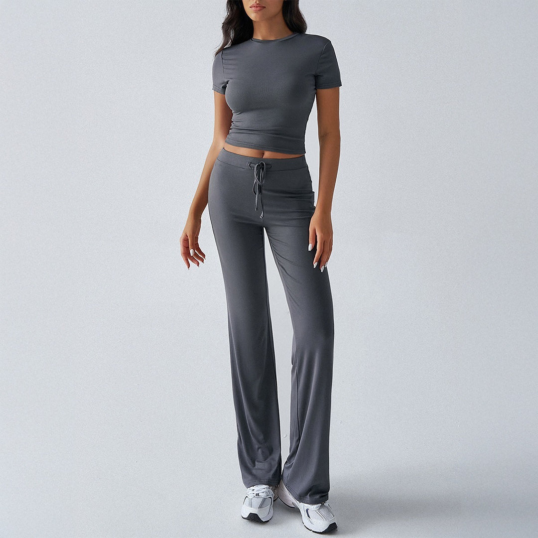 Damen Sportliches Lounge-Set mit elastischem Bund und figurbetontem Oberteil EB