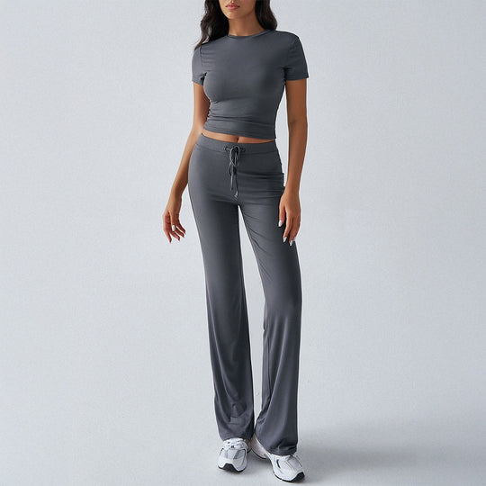 Damen Sportliches Lounge-Set mit elastischem Bund und figurbetontem Oberteil EB