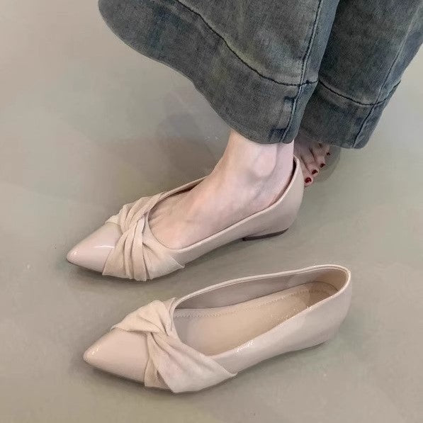 Damen elegante spitze Ballerinas mit modischer Schleifenapplikation EB