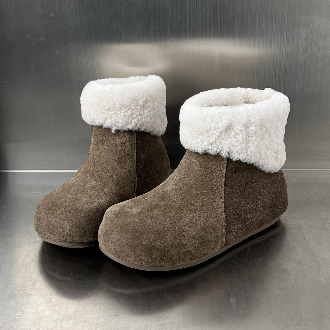 Damen elegante Fleece-Stiefel mit weichem Innenfutter und rutschfester Sohle EB