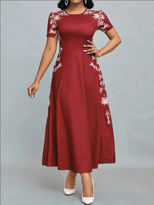 Damen Elegantes Maxikleid mit floralen Stickereien EB