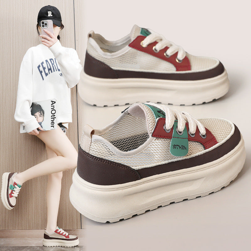 Damen sportliche Sneakers mit robustem Obermaterial und dämpfender Sohle EB