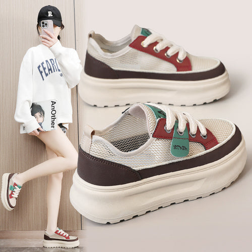 Damen sportliche Sneakers mit robustem Obermaterial und dämpfender Sohle EB