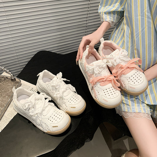 Damen Bequeme Freizeitsneaker mit atmungsaktiver Oberflächenstruktur und flexibler Sohle EB