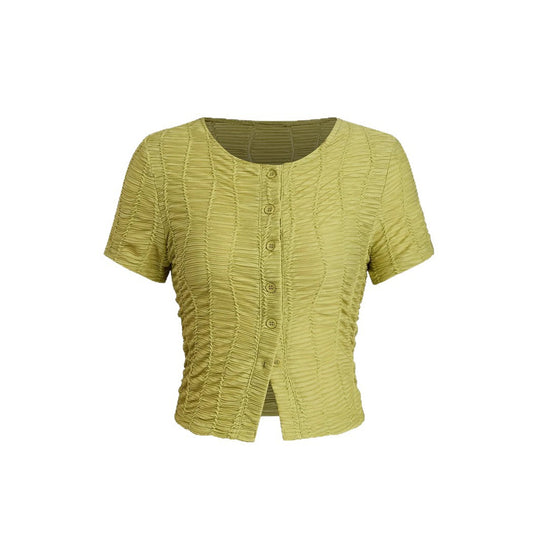 Damen lässige Bluse mit Raffung EB