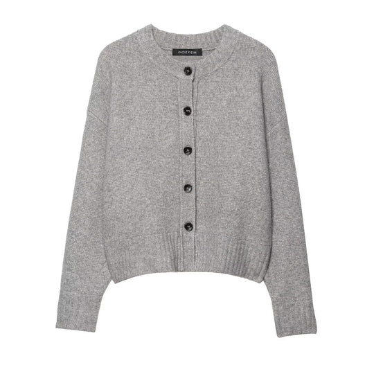 Damen lässiger Strickcardigan mit Knopfdetails EB