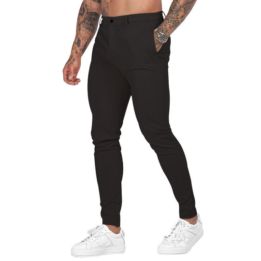 Herren nan Slim-Fit Stretch-Chino mit schmal zulaufendem Bein und dezenten Eingrifftaschen EB