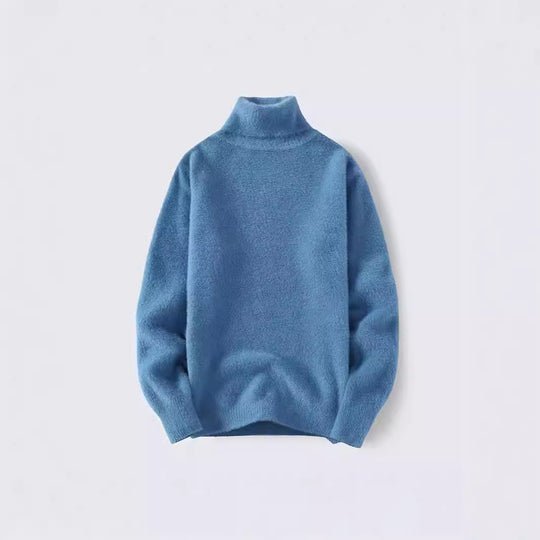 Herren warmer Rollkragenpullover aus weichem Strickstoff EB