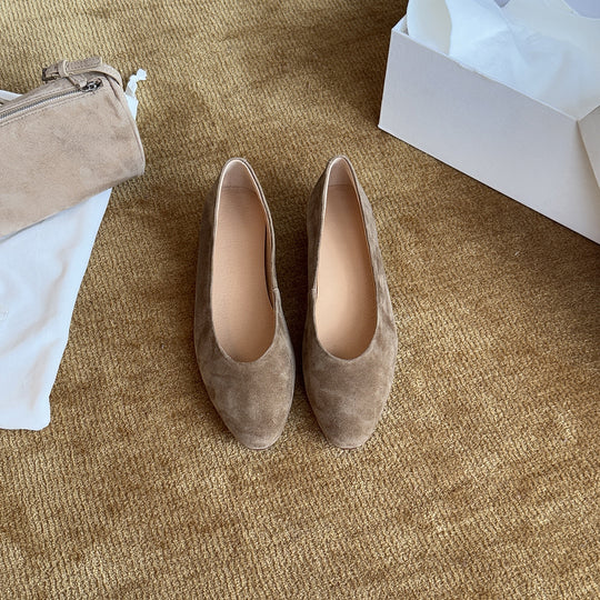 Damen Ballerinas aus hochwertigem Wildleder mit elegantem Schnitt und komfortabel gepolsterter Innensohle EB