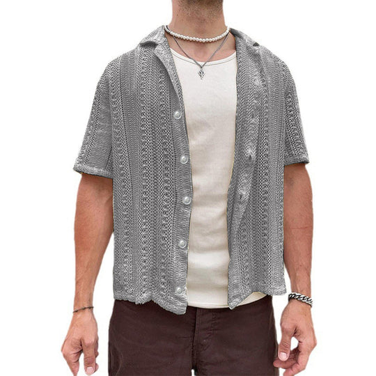 Herren Kurzarm Strickhemd EB