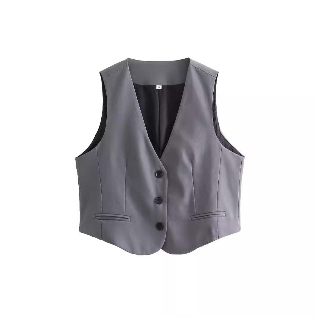 Damen Elegante Taillierte Weste EB
