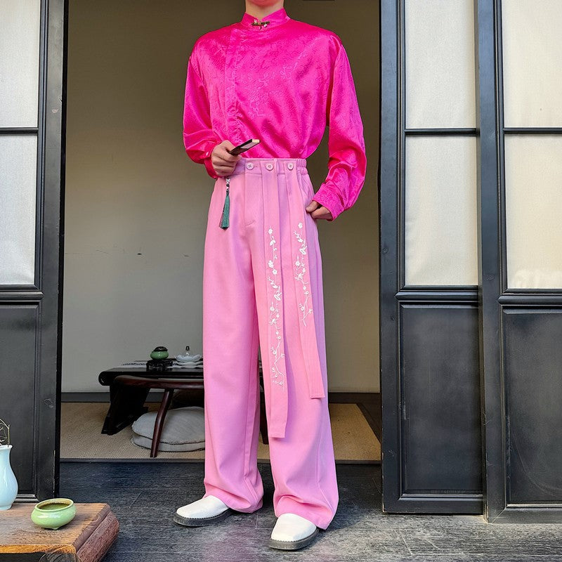 Damen Stylisches Oversized-Hemd mit feiner Stickerei und eleganten Ärmeln EB