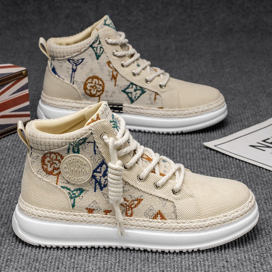 Damen Hohe Sneakers mit gesticktem Design und flexibler Sohle EB