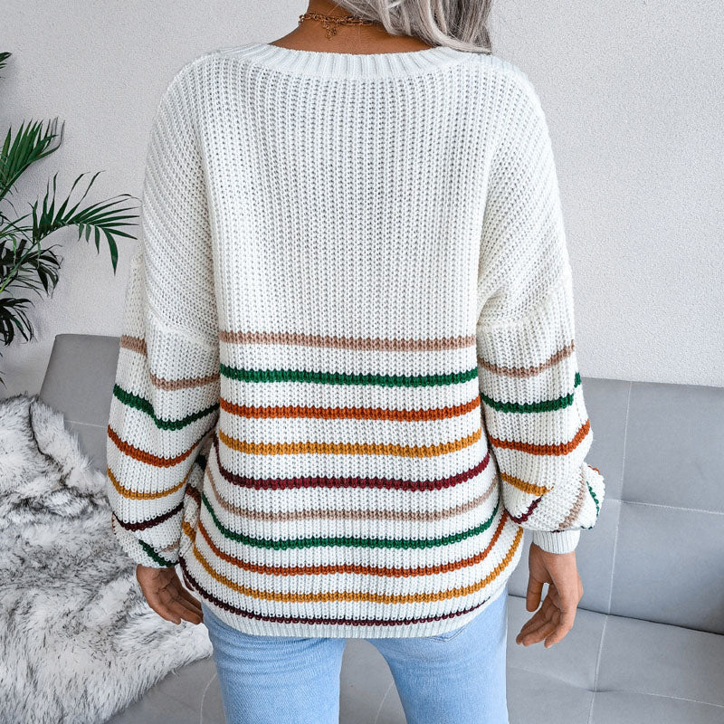 EB | Gestreifter Pullover mit Farbkontrast