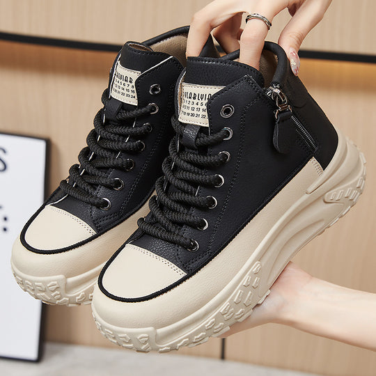 Damen Modische und bequeme High-Top Sneakers mit reißfestem Obermaterial und rutschfester Sohle EB