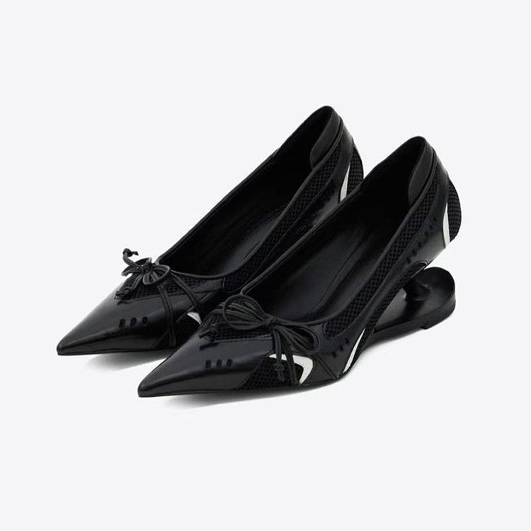 Damen elegante Slingback-Ballerinas mit raffinierter Schleifenapplikation und komfortablem Fußbett EB