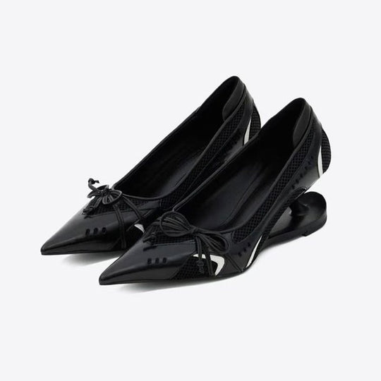 Damen elegante Slingback-Ballerinas mit raffinierter Schleifenapplikation und komfortablem Fußbett EB