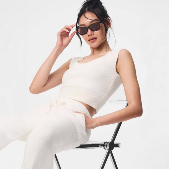 Damen ärmelloses Stricktop mit stylishen Details EB