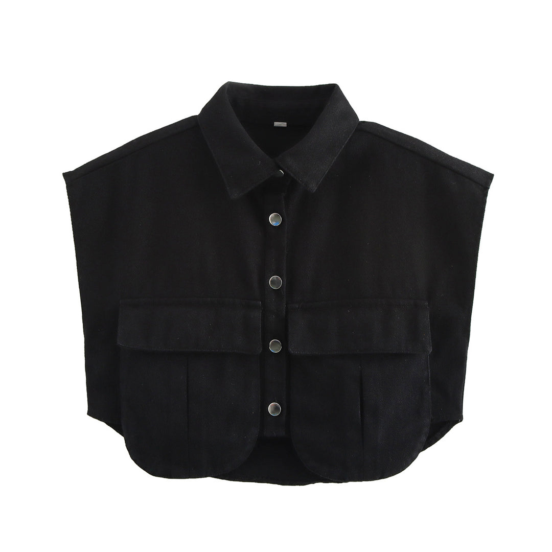Damen ärmellose Utility-Bluse mit Taschen EB