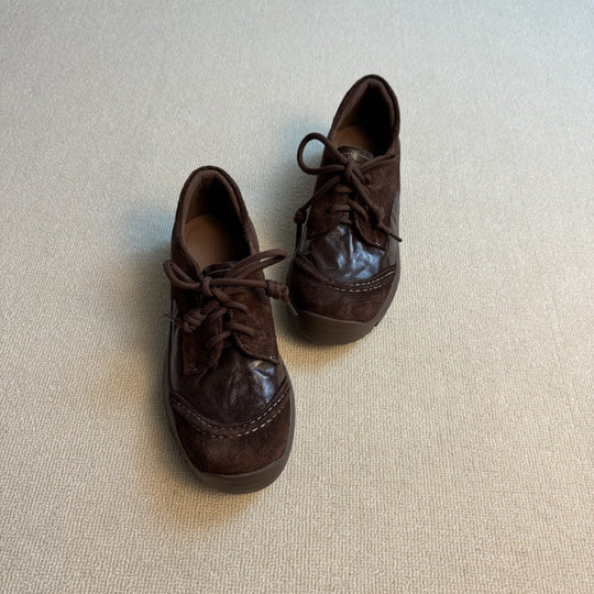 Damen modische Schnürschuhe mit hochwertiger Lederverarbeitung und bequemer Sohle EB