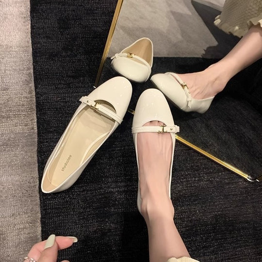 Damen Ballerina-Schuhe mit elegantem Riemendesign und modischen Akzenten EB